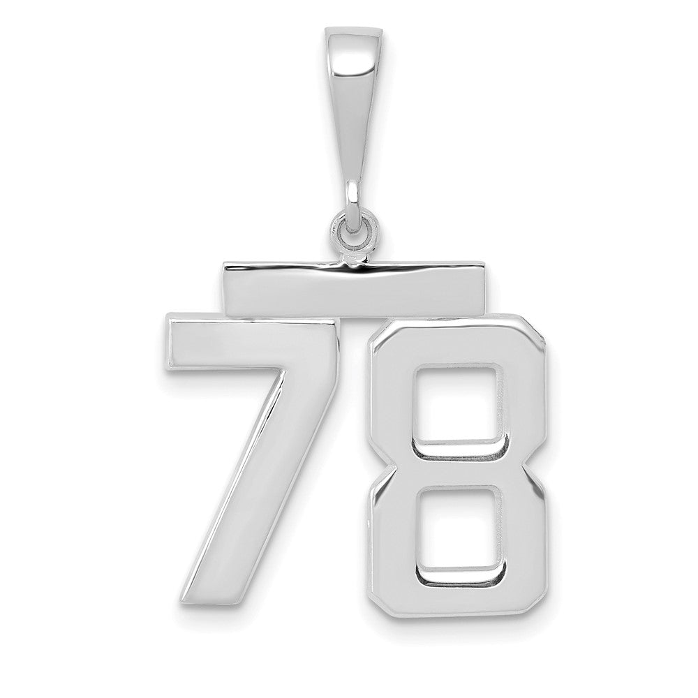 14kw Medium Polished Number 78 Charm