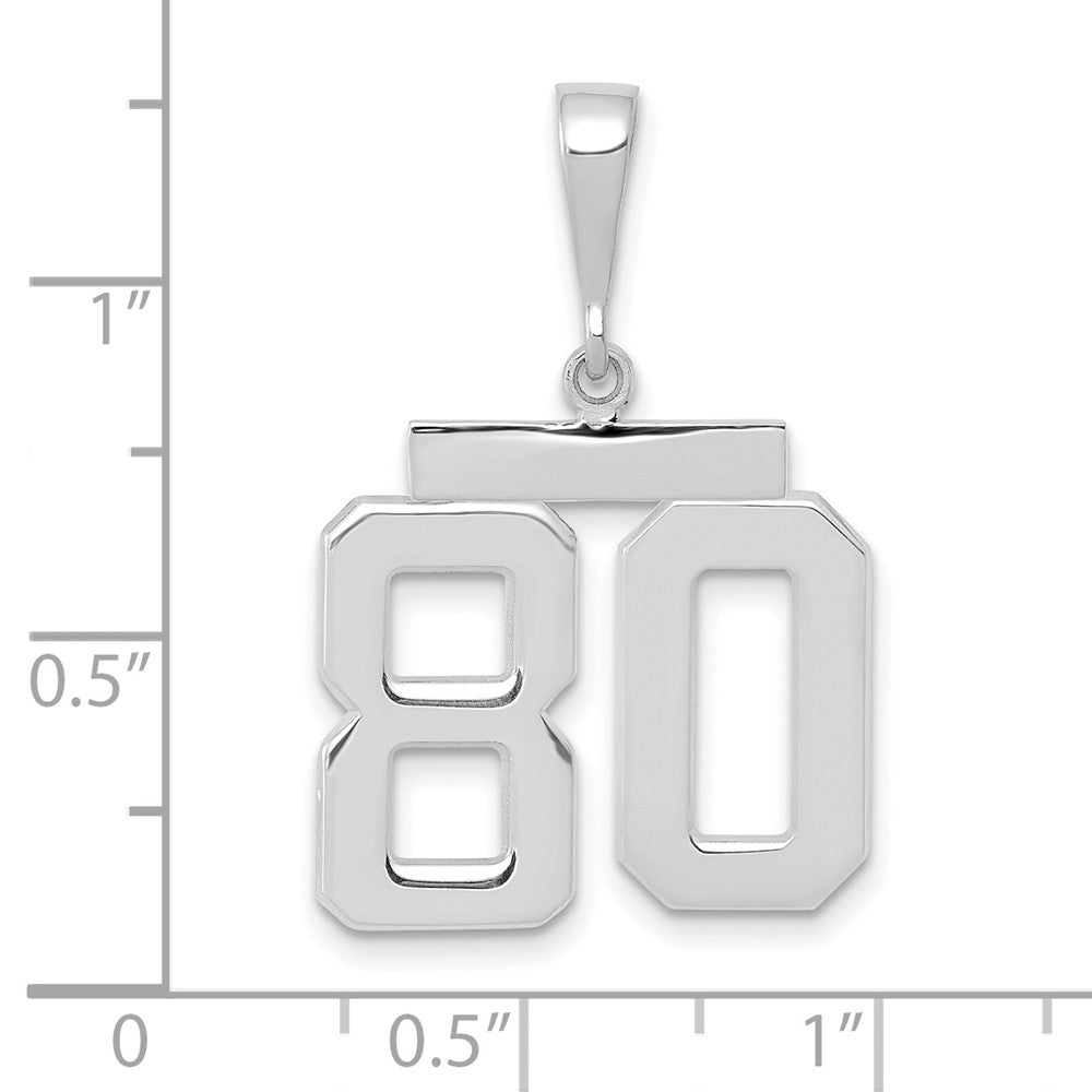 14kw Medium Polished Number 80 Charm