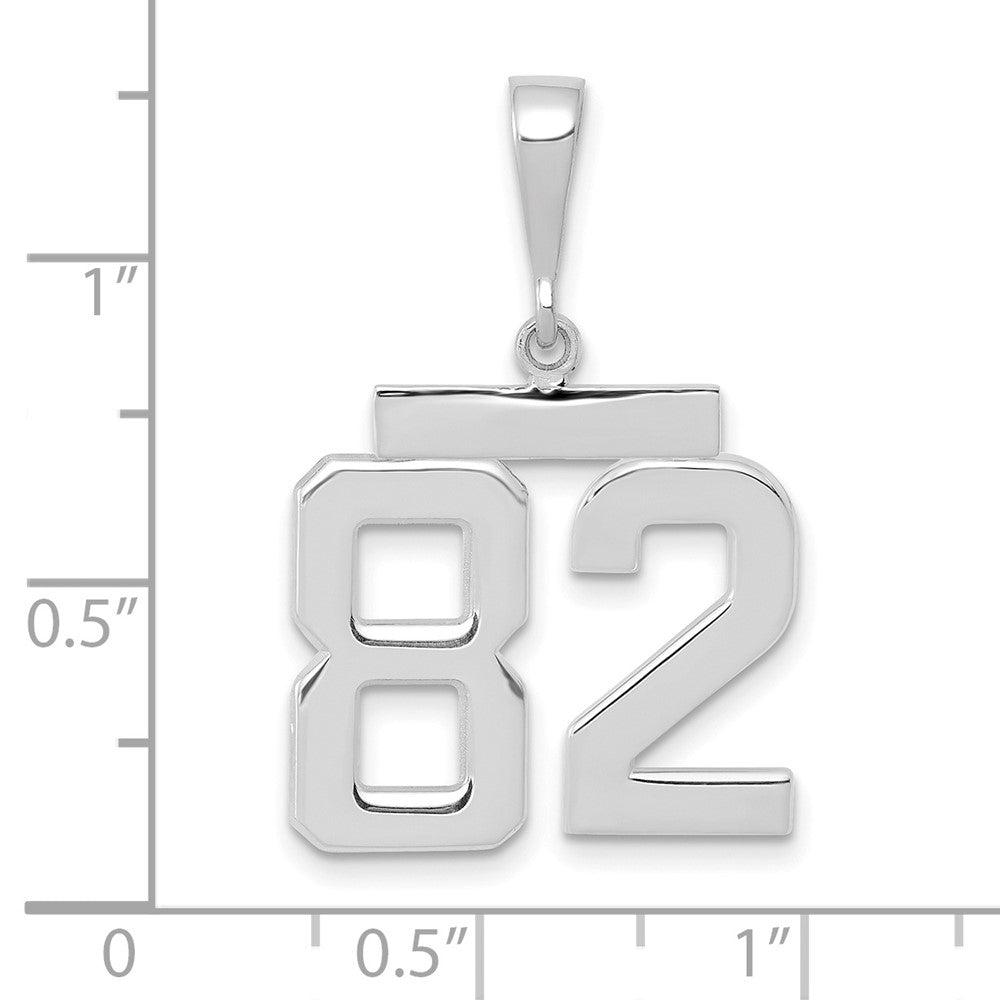 14kw Medium Polished Number 82 Charm