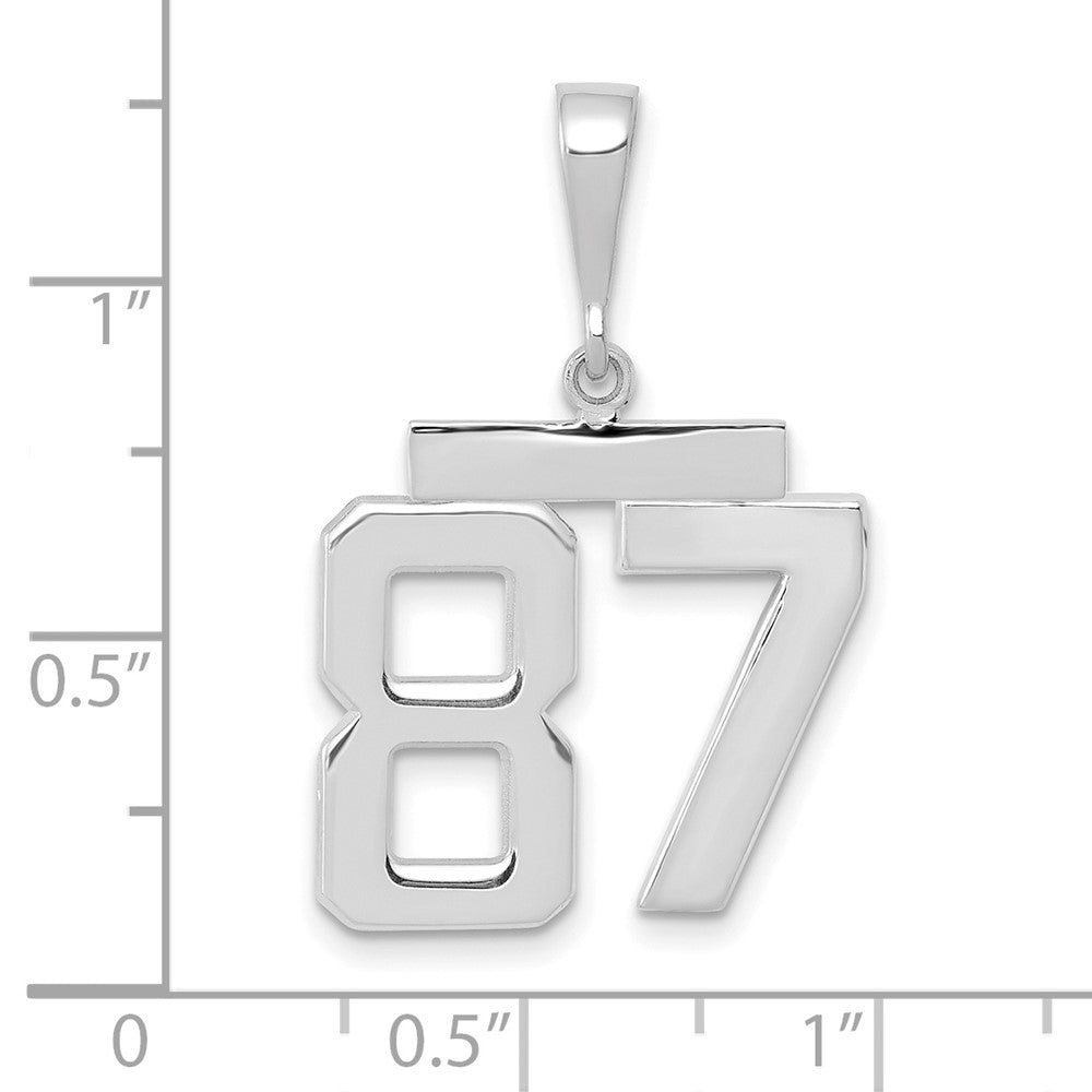 14kw Medium Polished Number 87 Charm