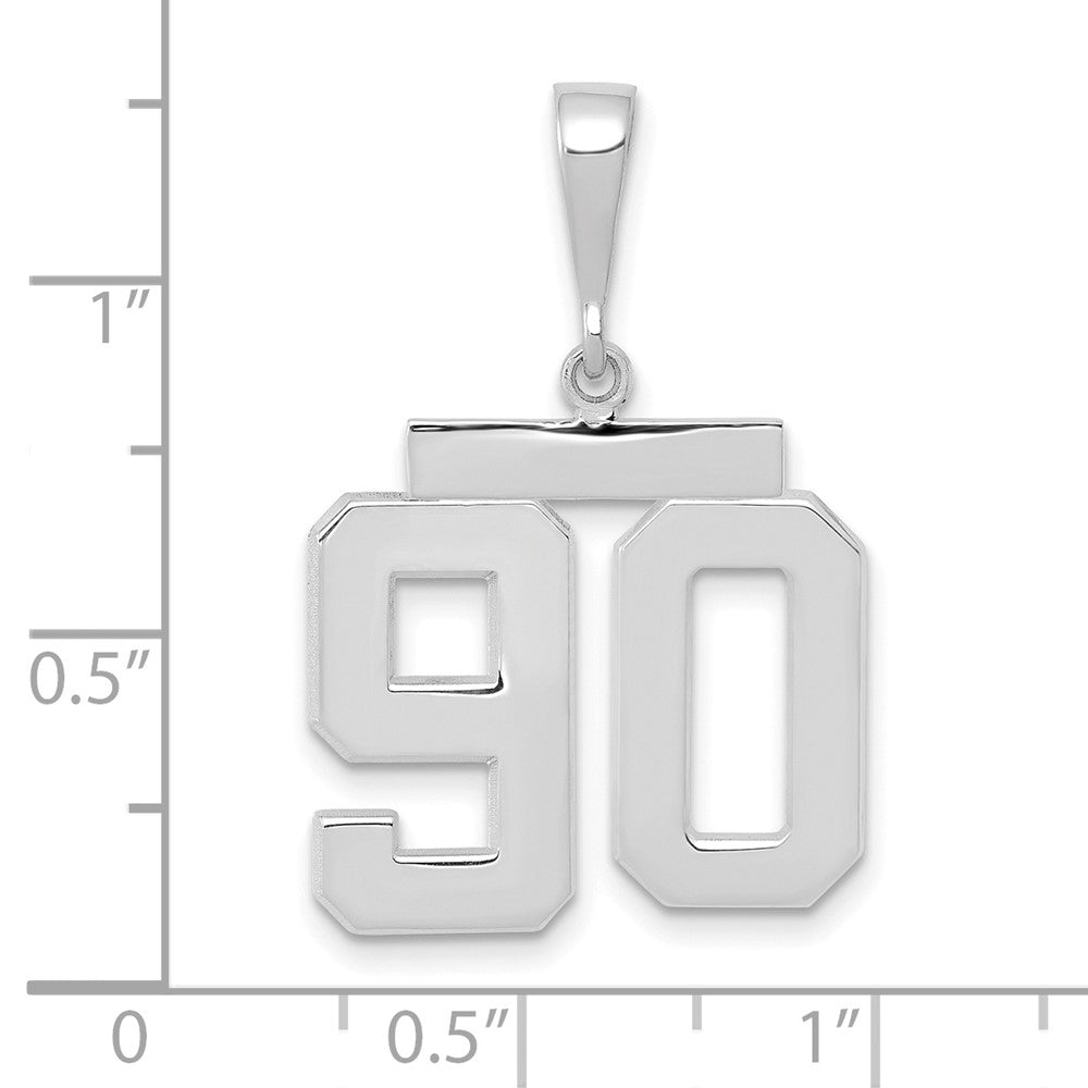 14kw Medium Polished Number 90 Charm