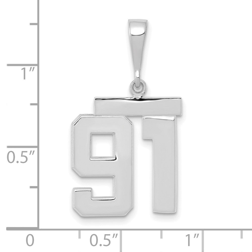 14kw Medium Polished Number 91 Charm