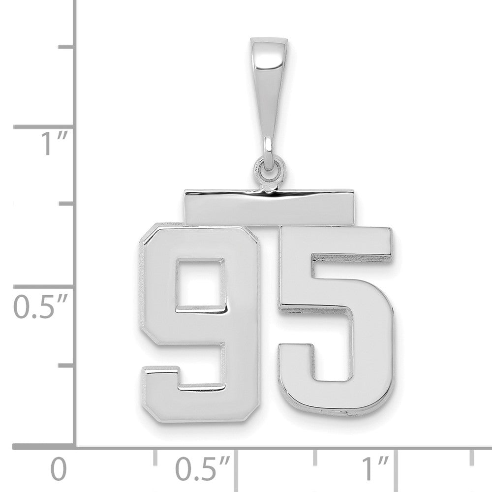 14kw Medium Polished Number 95 Charm