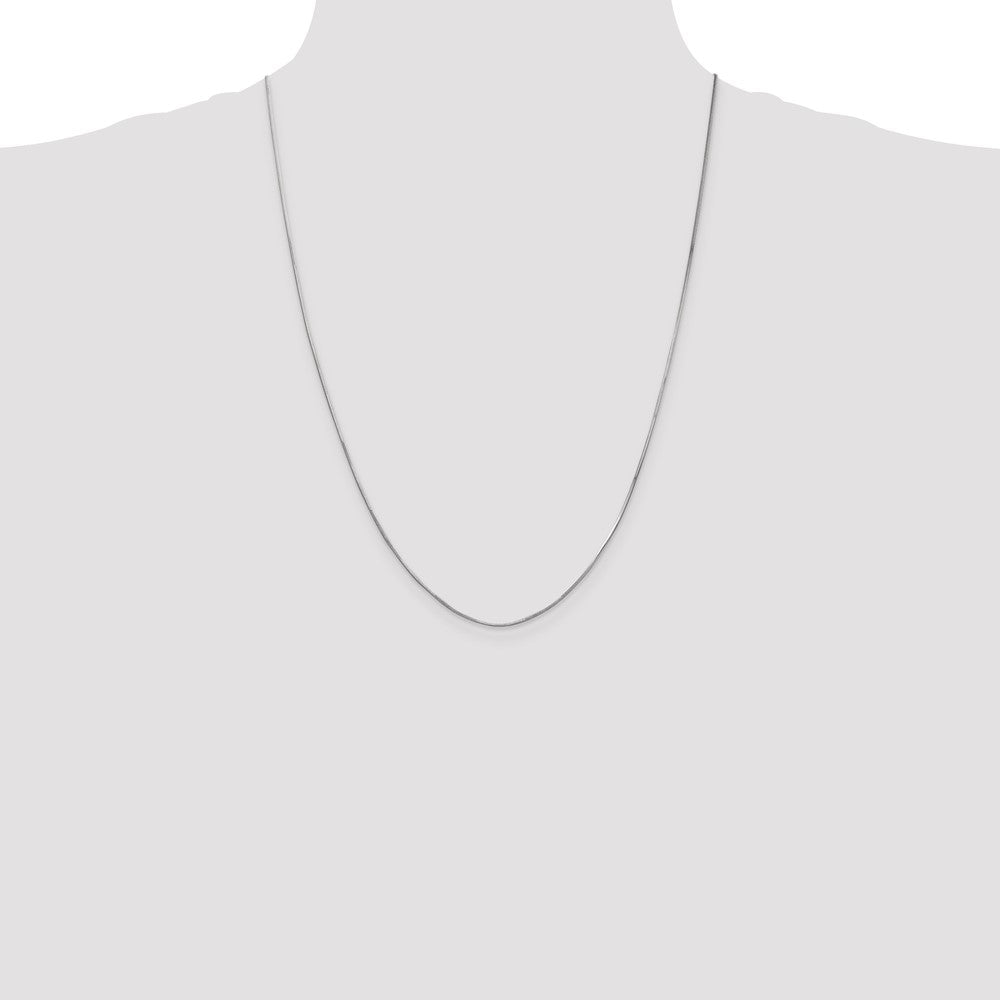 14K White Gold 24 inch 1mm Octagonal Snake with Lobster Clasp Chain