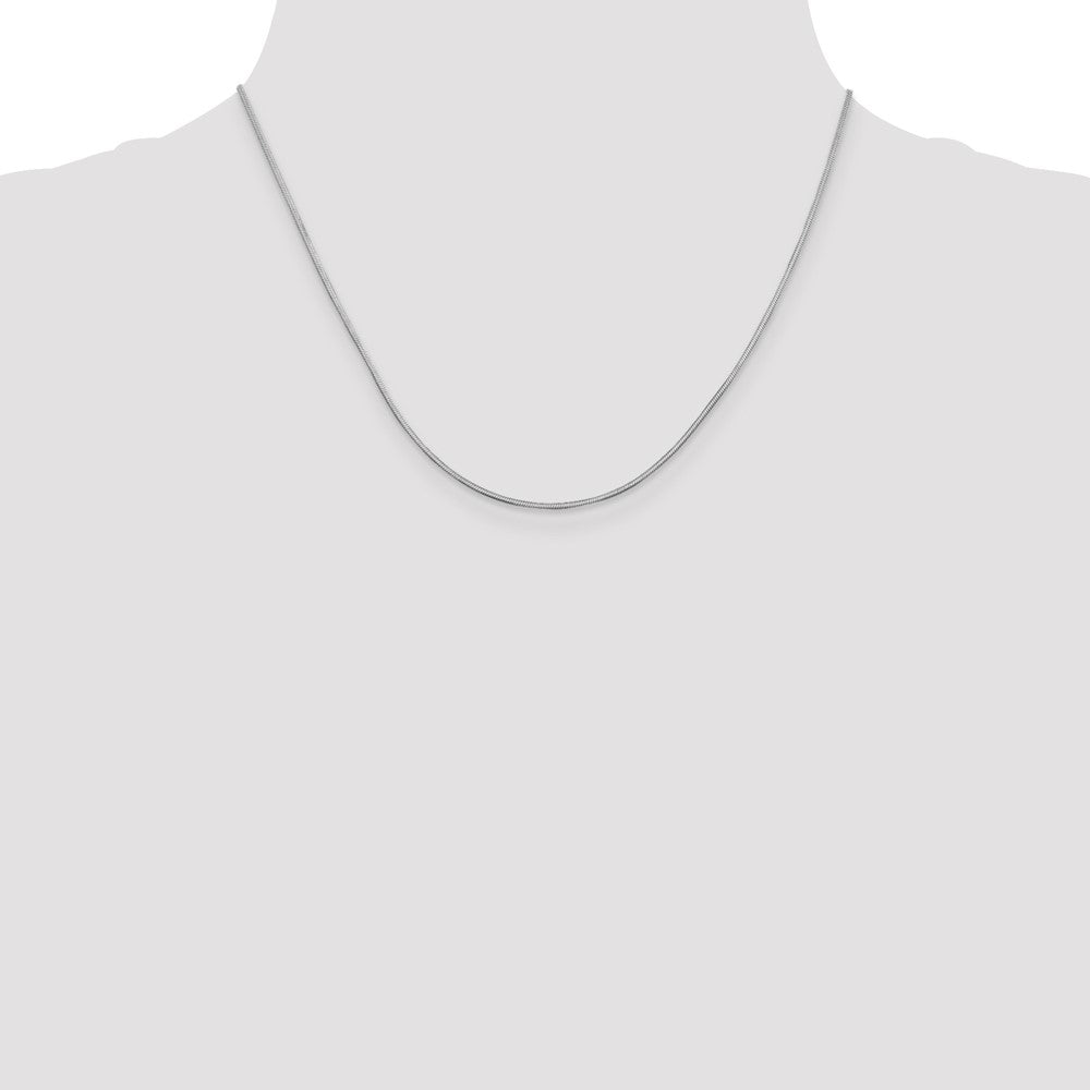 14K White Gold 18 inch 1mm Octagonal Snake with Lobster Clasp Chain