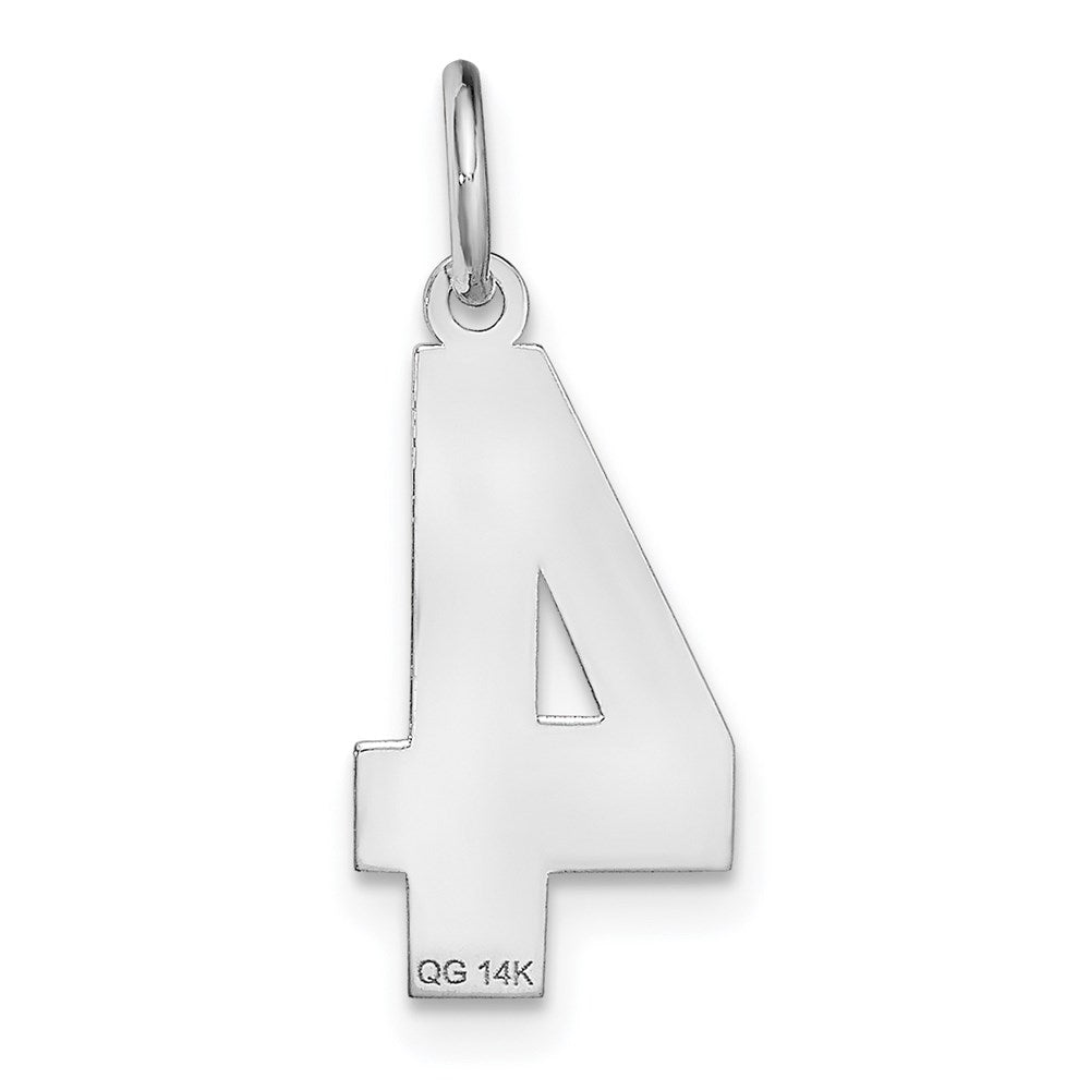 14kw Medium Satin Number 4 Charm