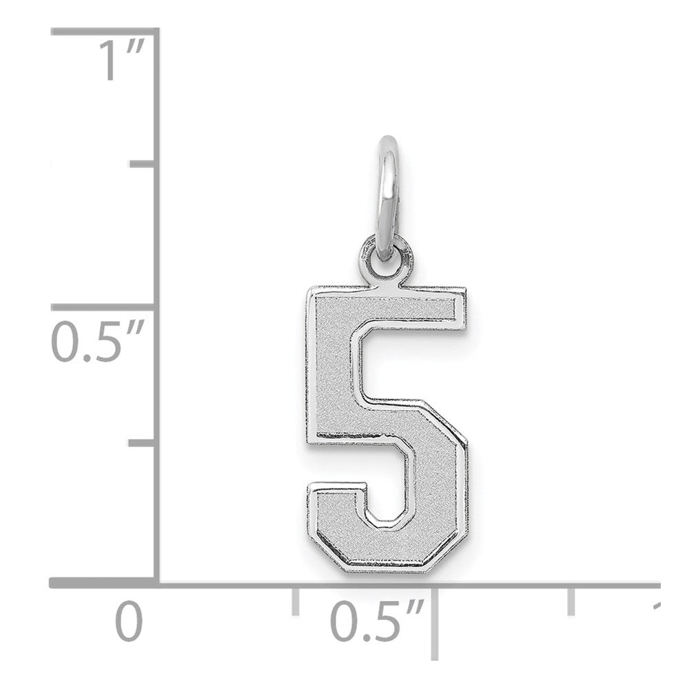 14kw Medium Satin Number 5 Charm