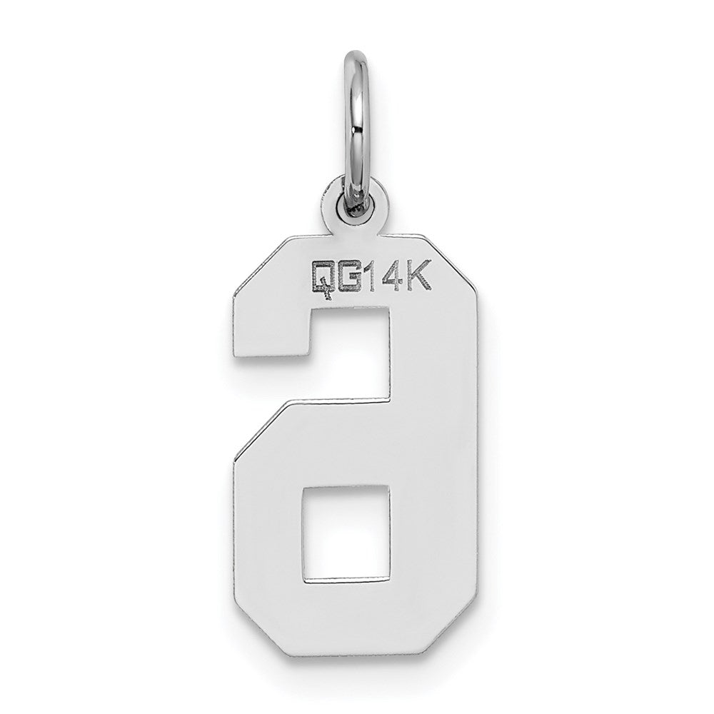 14kw Medium Satin Number 6 Charm