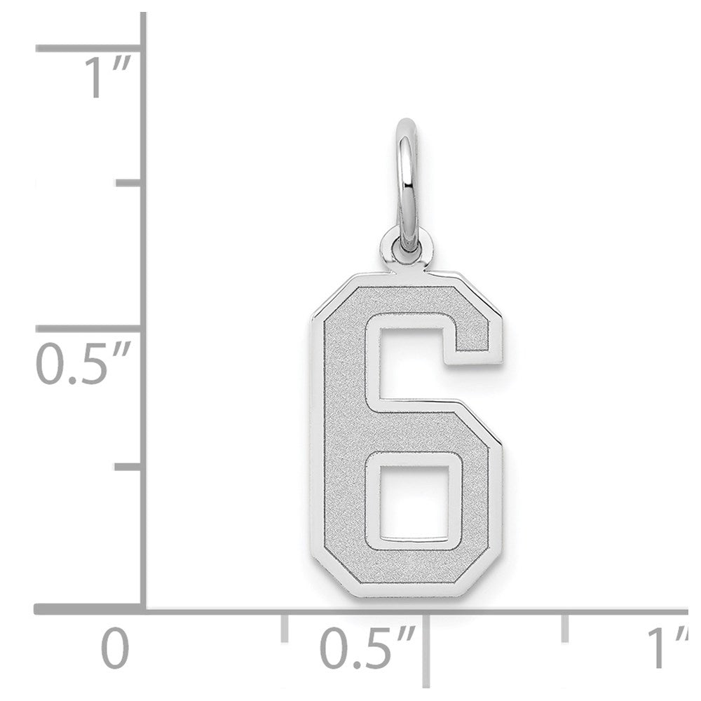 14kw Medium Satin Number 6 Charm