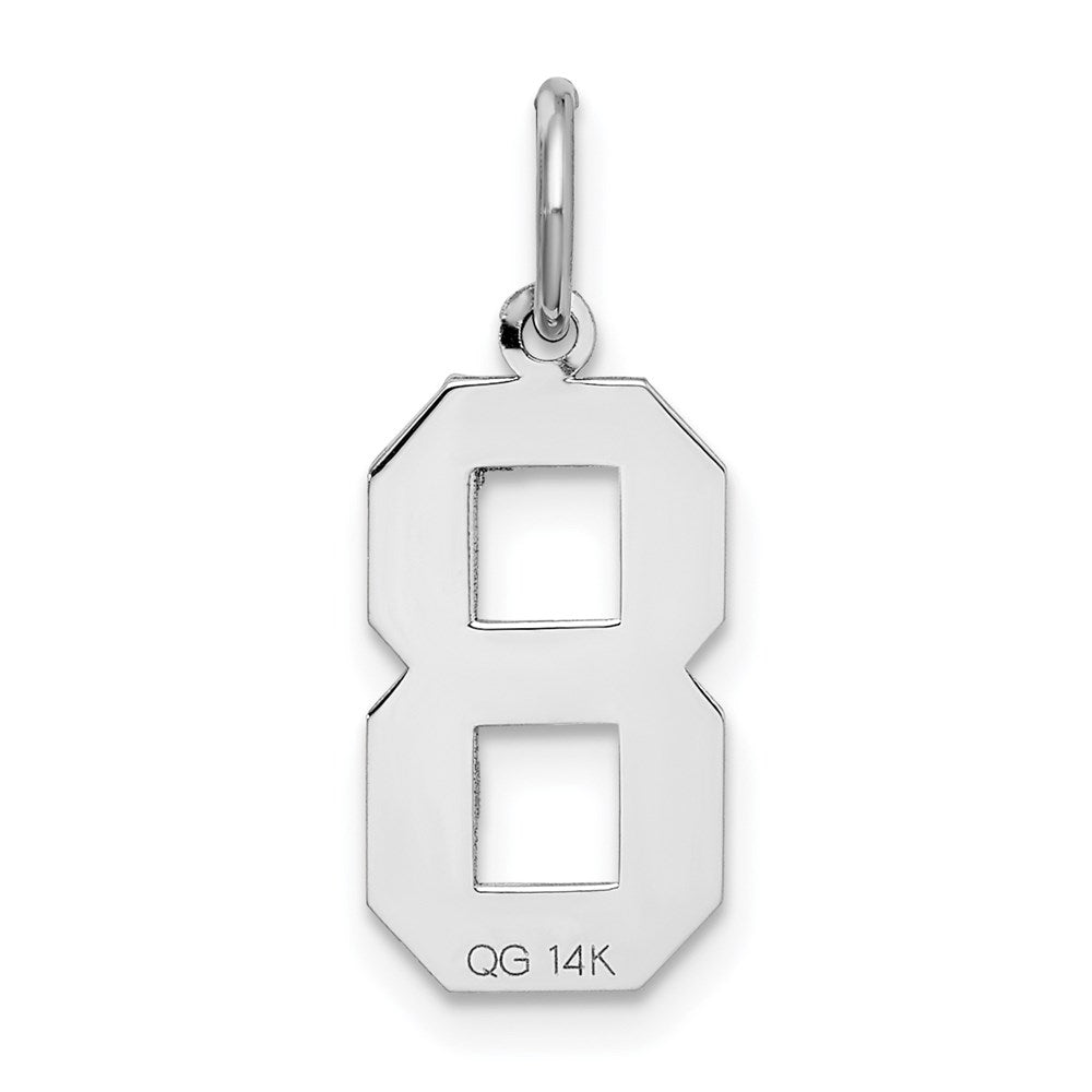 14kw Medium Satin Number 8 Charm