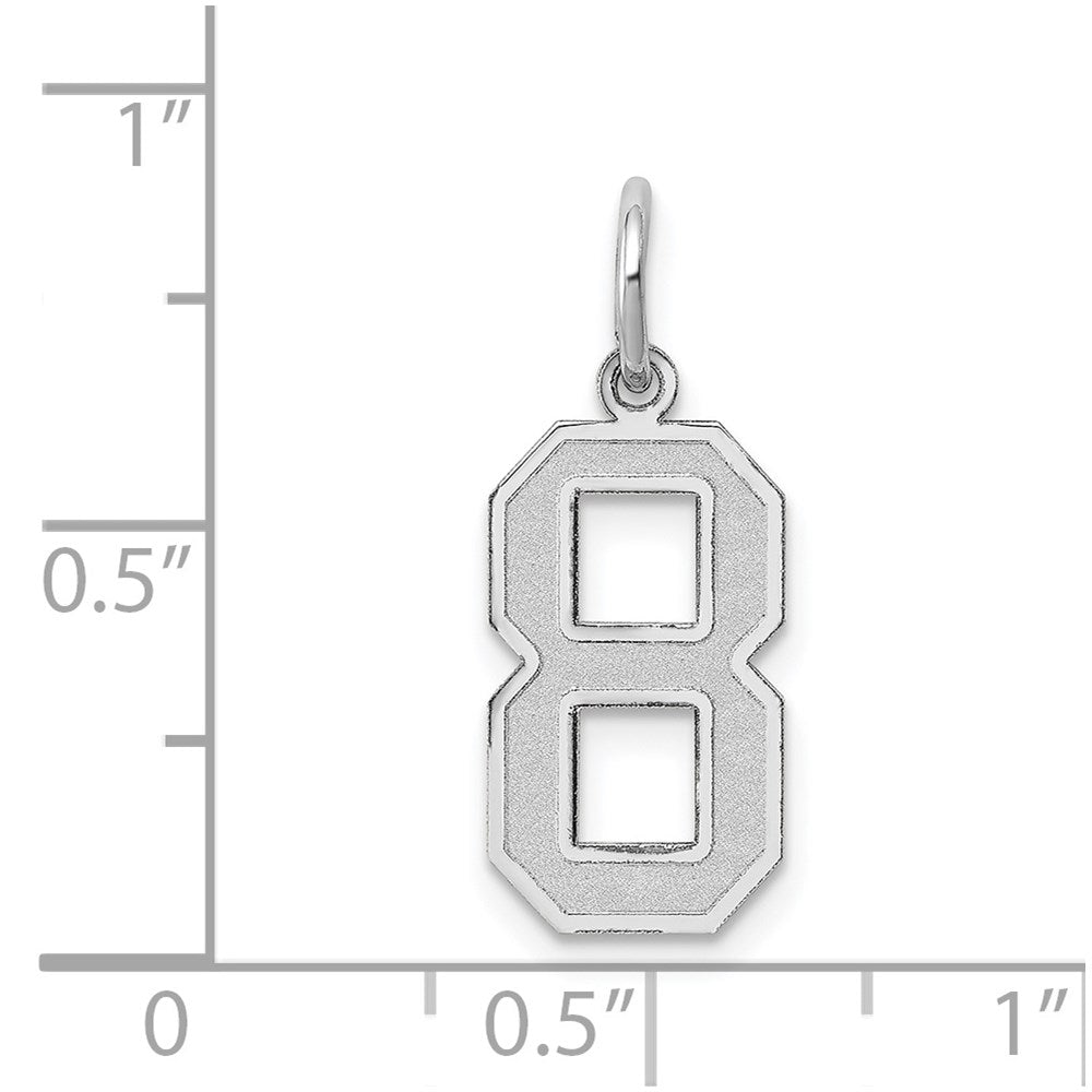 14kw Medium Satin Number 8 Charm