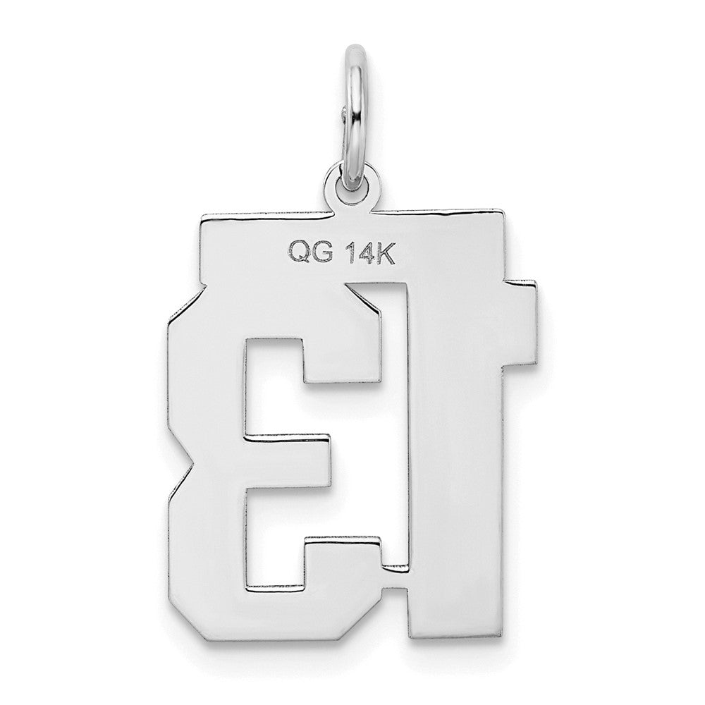 14kw Medium Satin Number 13 Charm