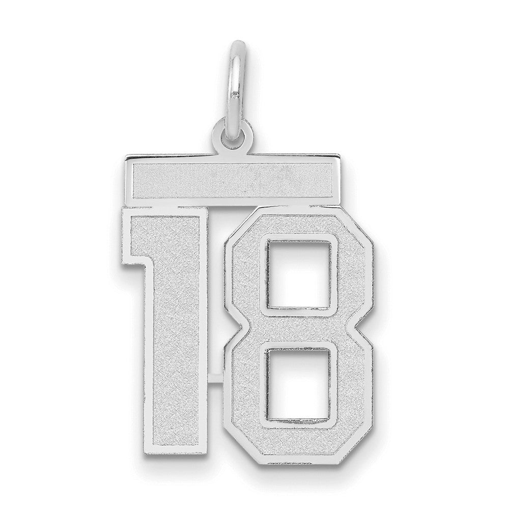 14kw Medium Satin Number 18 Charm