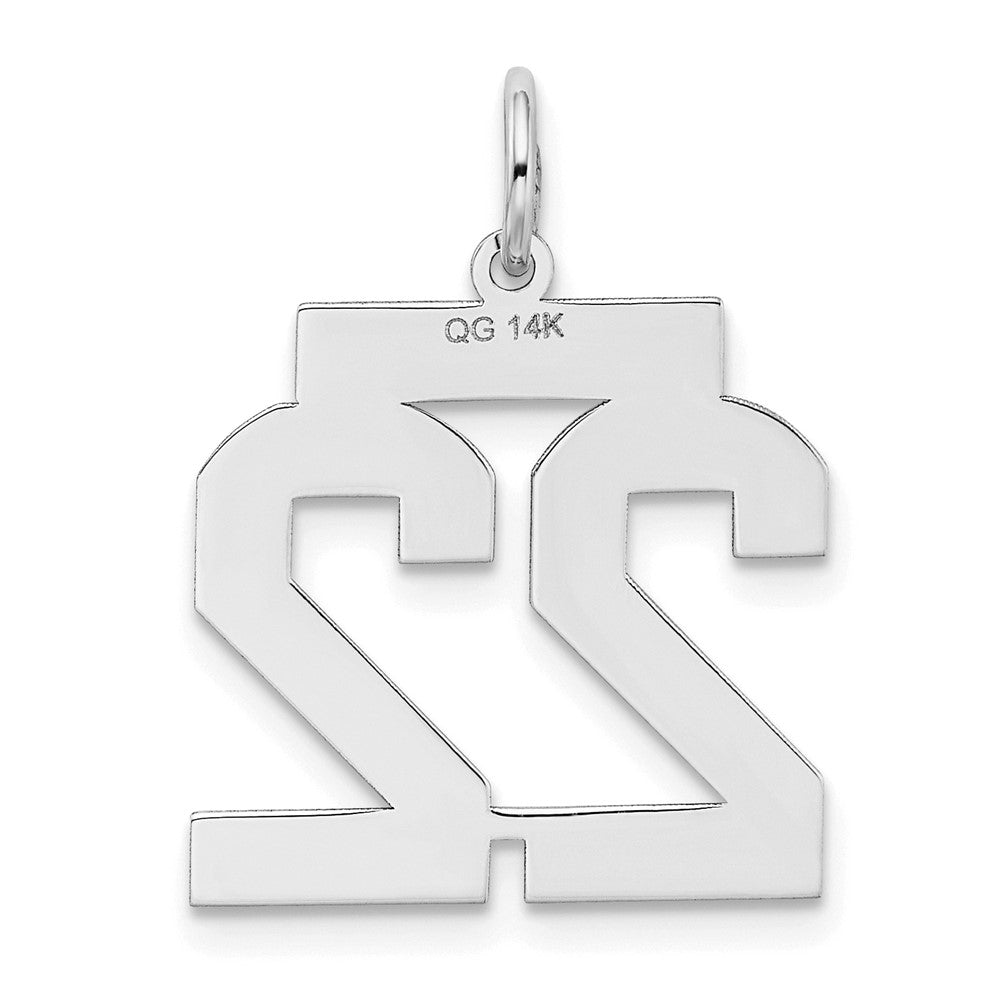 14kw Medium Satin Number 22 Charm