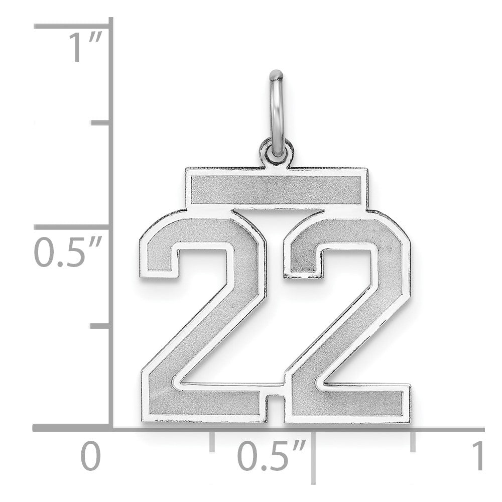 14kw Medium Satin Number 22 Charm
