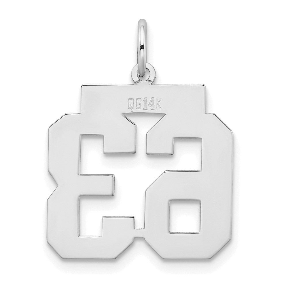 14kw Medium Satin Number 63 Charm