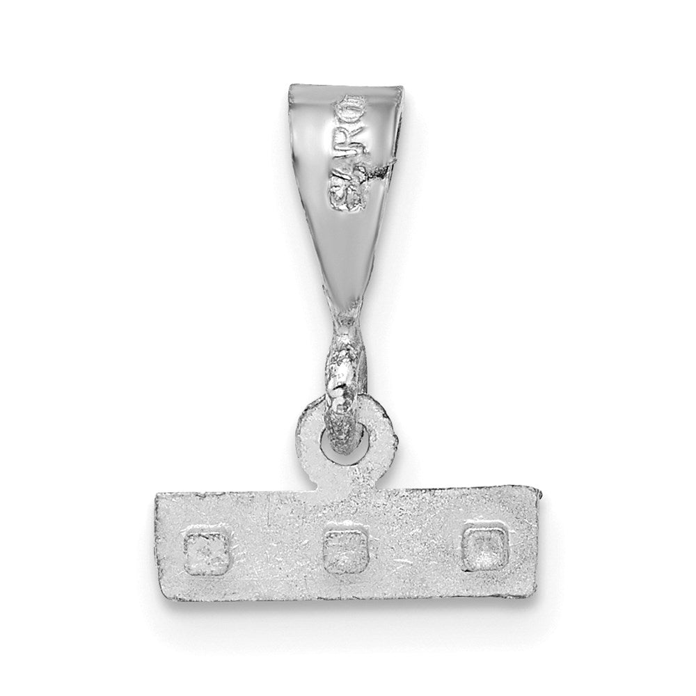 14kw Small Brushed Diamond-cut Number Top Charm