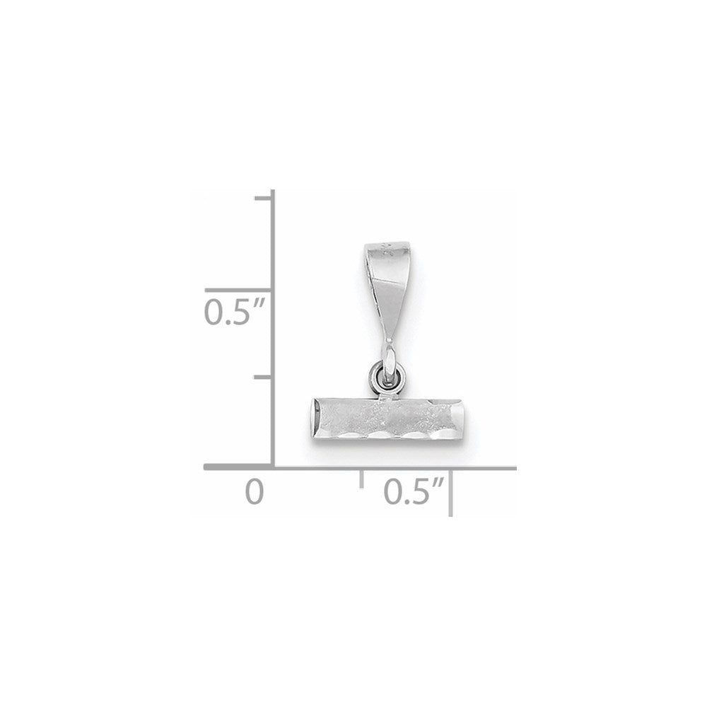 14kw Small Brushed Diamond-cut Number Top Charm