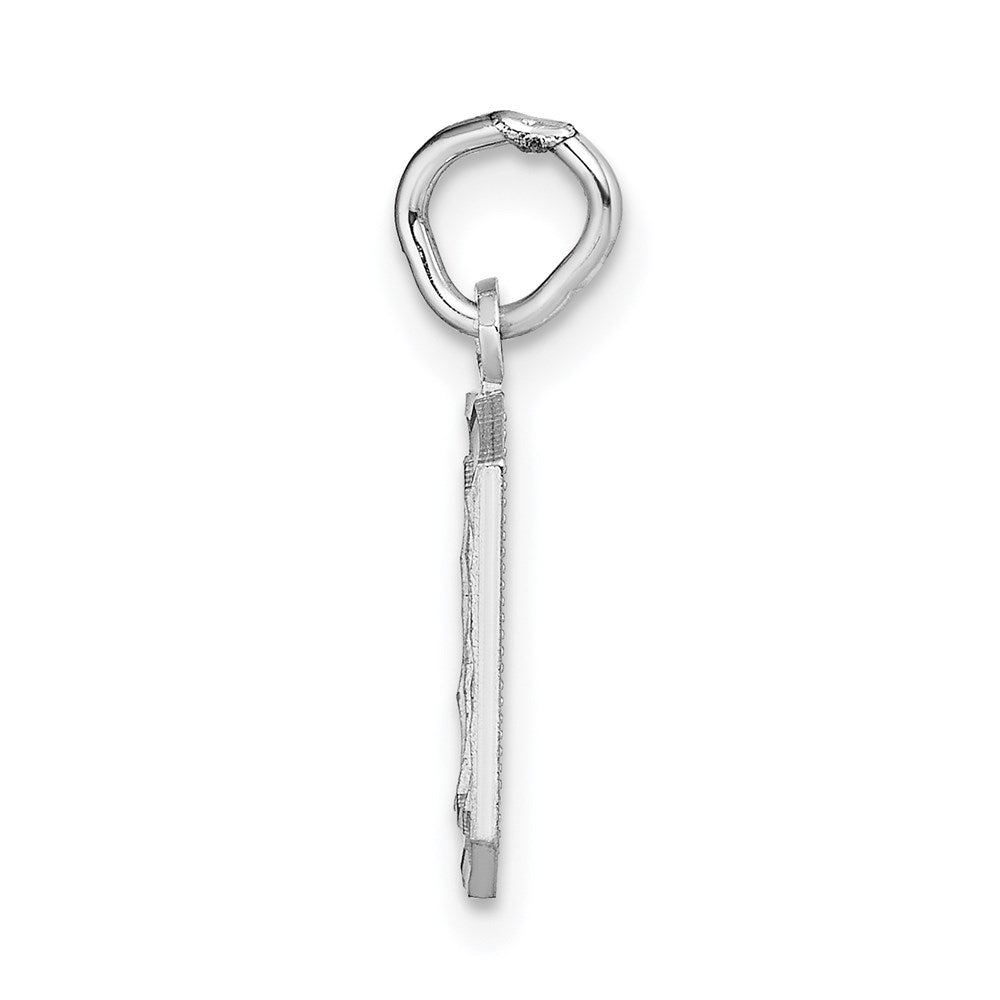 14kw Small Brushed Diamond-cut Number 0 Charm