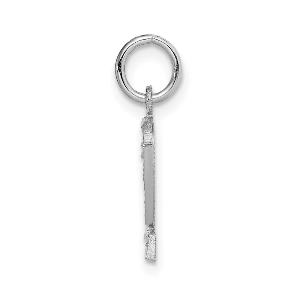14kw Small Brushed Diamond-cut Number 2 Charm