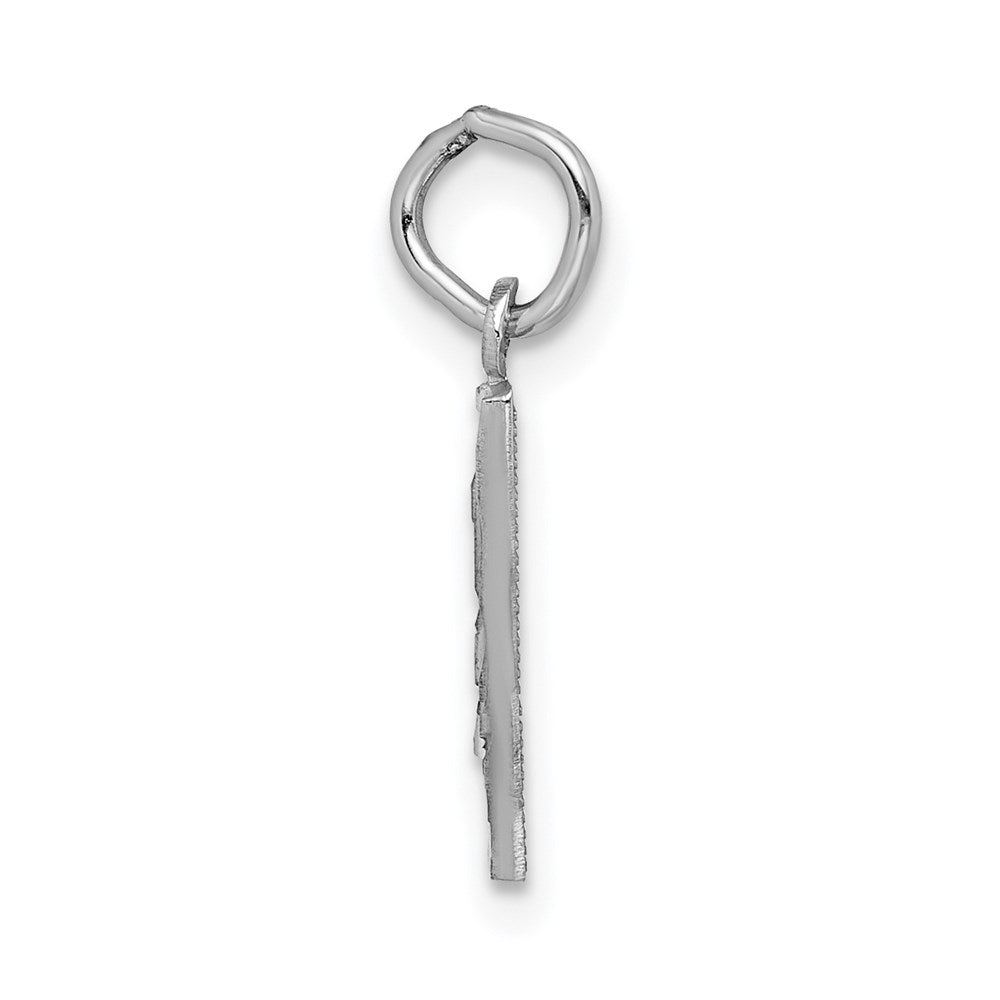 14kw Small Brushed Diamond-cut Number 4 Charm