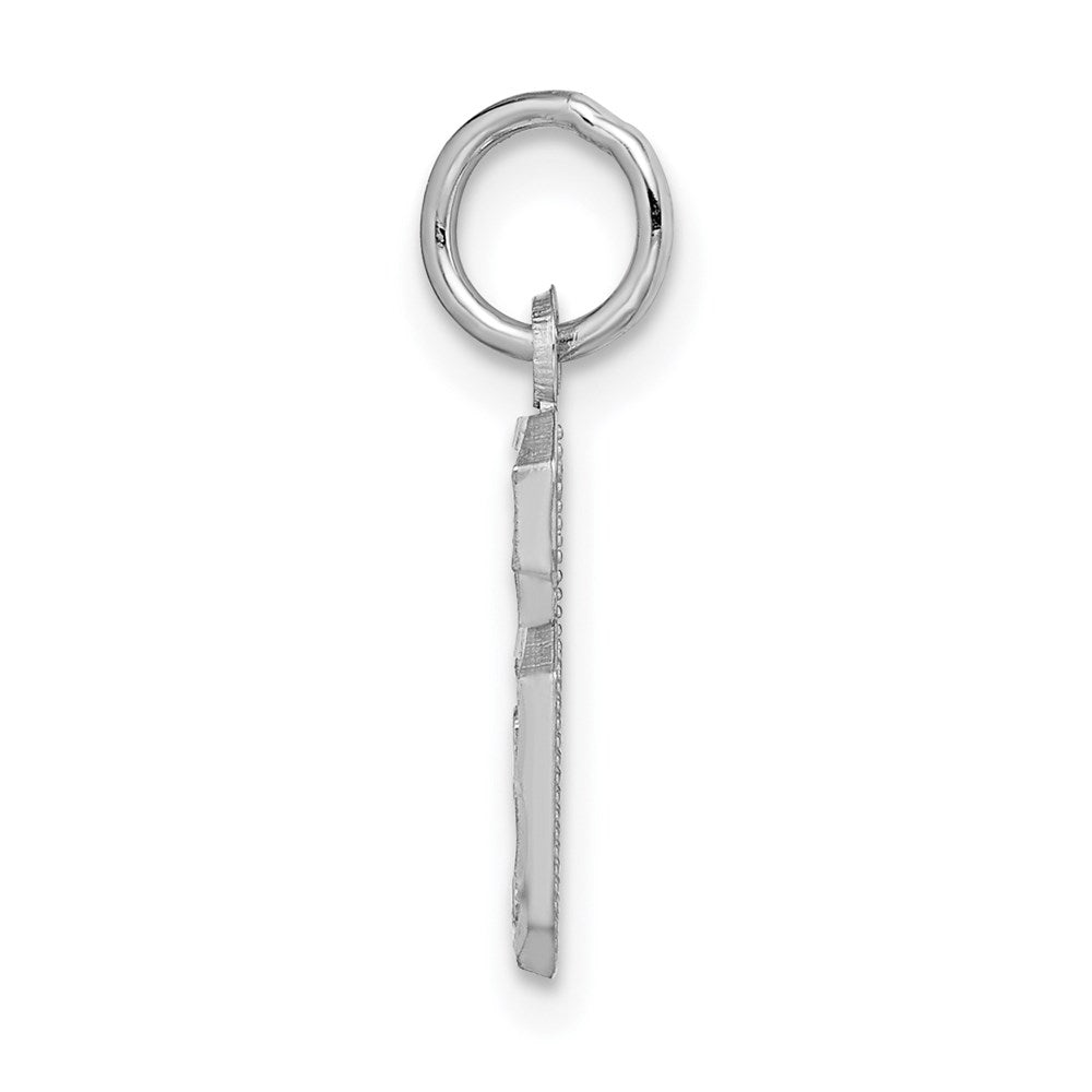 14kw Small Brushed Diamond-cut Number 6 Charm