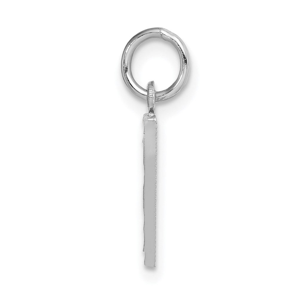 14kw Small Brushed Diamond-cut Number 7 Charm