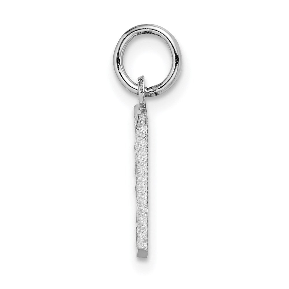 14kw Small Brushed Diamond-cut Number 9 Charm