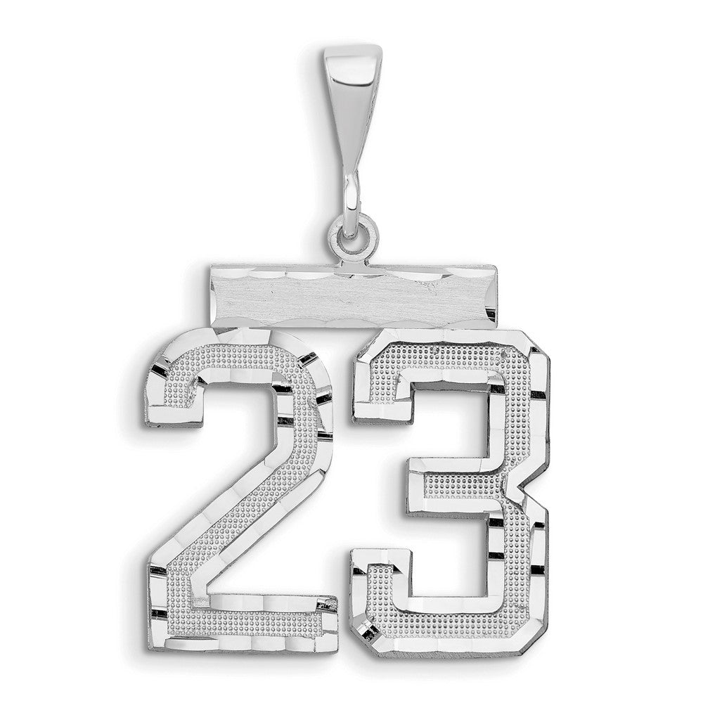 14kw Small Brushed Diamond-cut Number 23 Charm