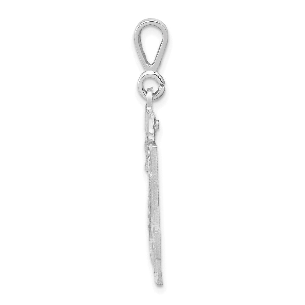 14kw Small Brushed Diamond-cut Number 24 Charm