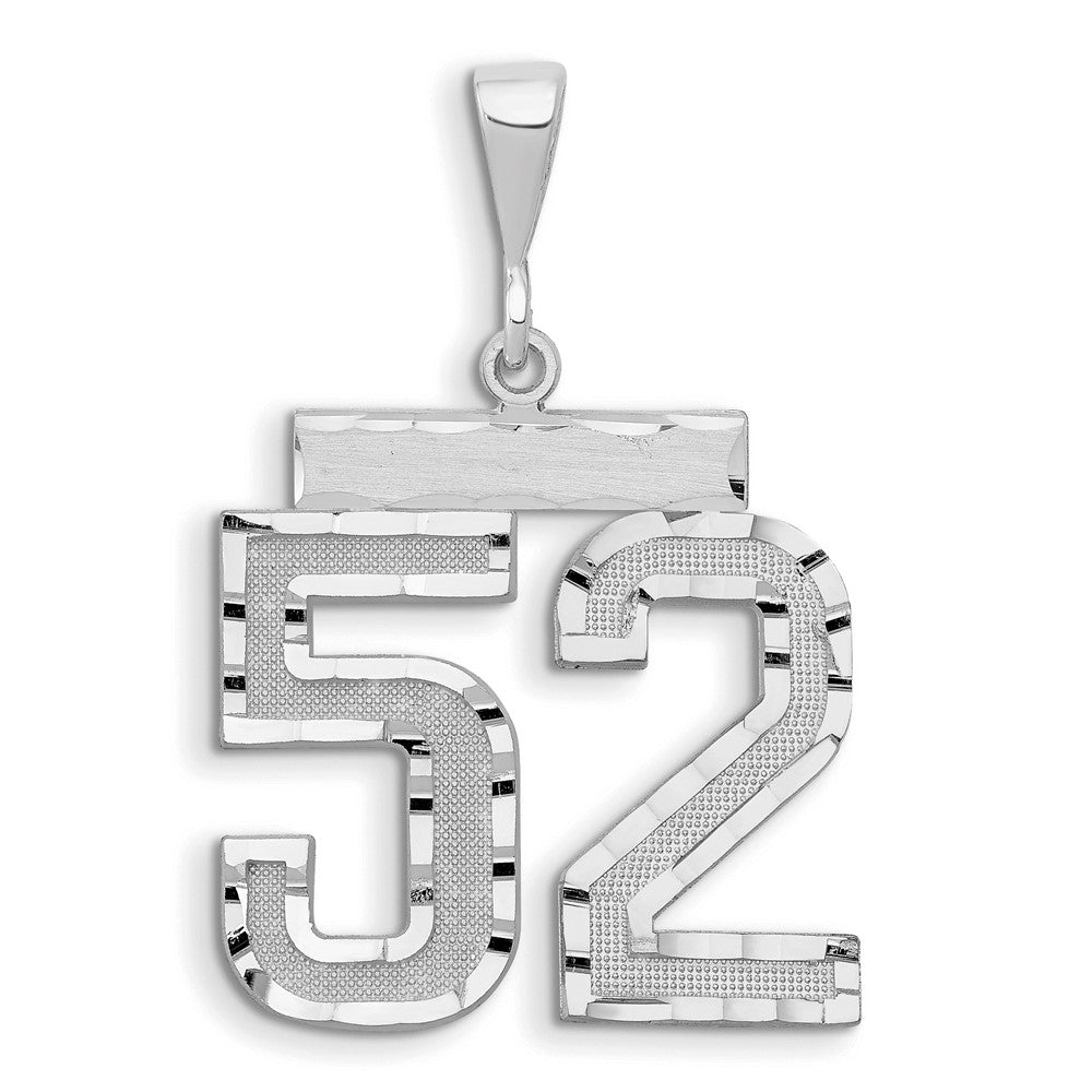 14kw Small Brushed Diamond-cut Number 52 Charm