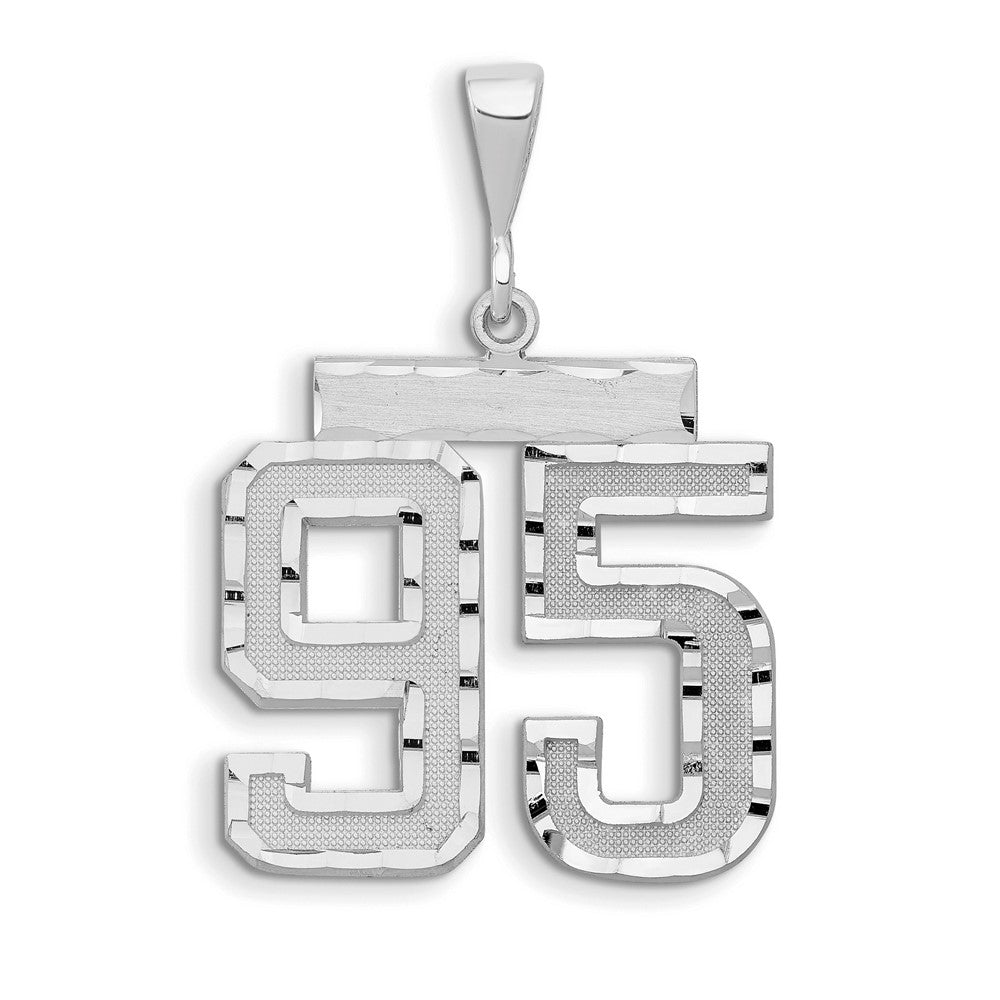 14kw Small Brushed Diamond-cut Number 95 Charm