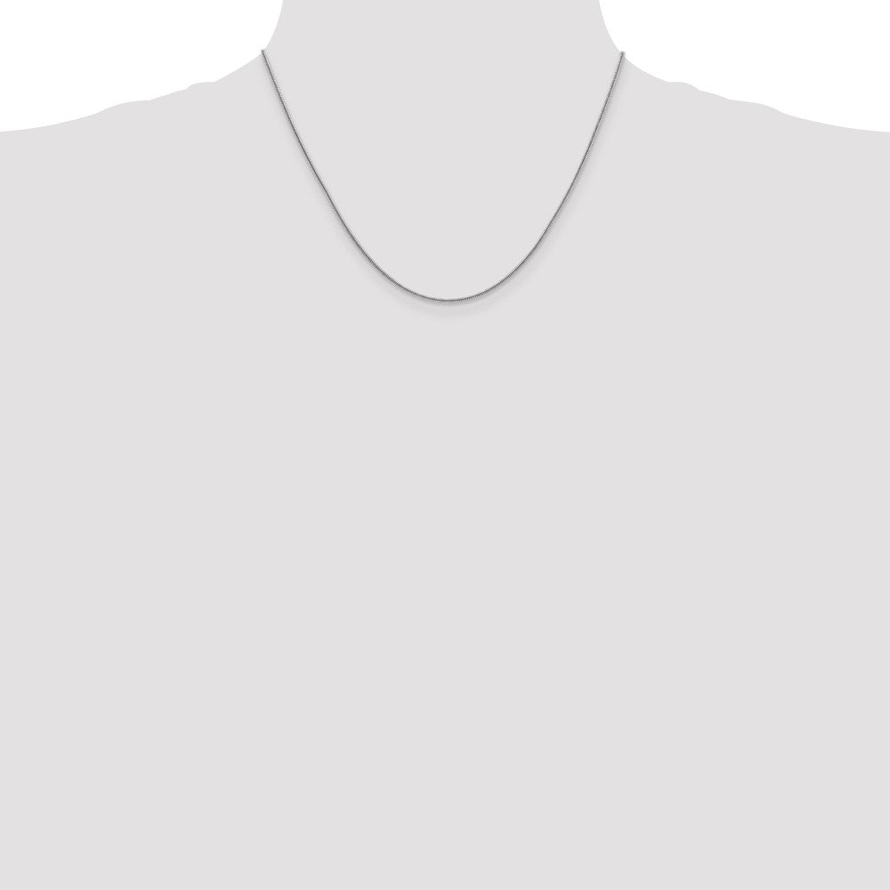 14K White Gold 18 inch 1.4mm Round Snake Lobster Clasp Chain