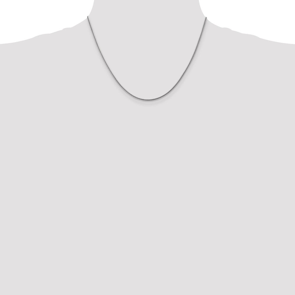 14K White Gold 18 inch 1.6mm Round Snake Lobster Clasp Chain