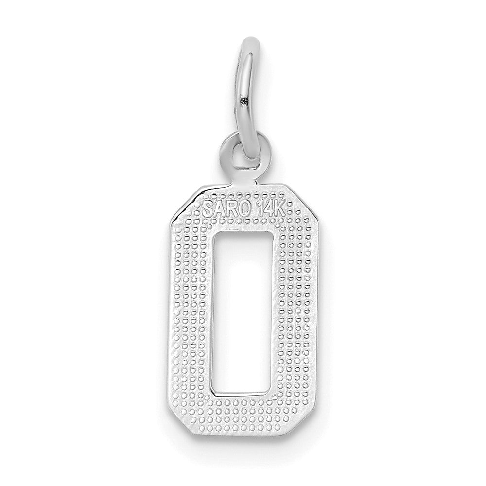14kw Small Polished Number 0 Charm