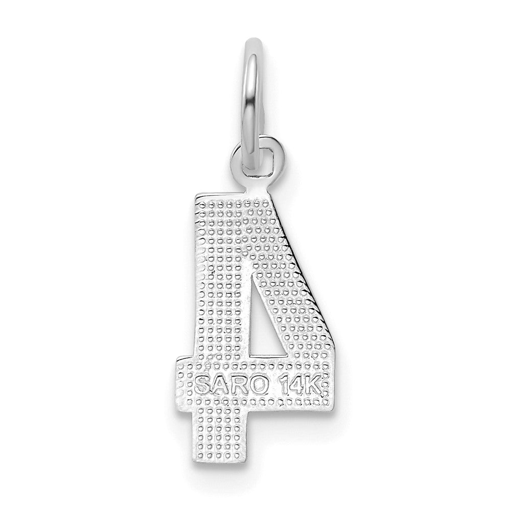 14kw Small Polished Number 4 Charm