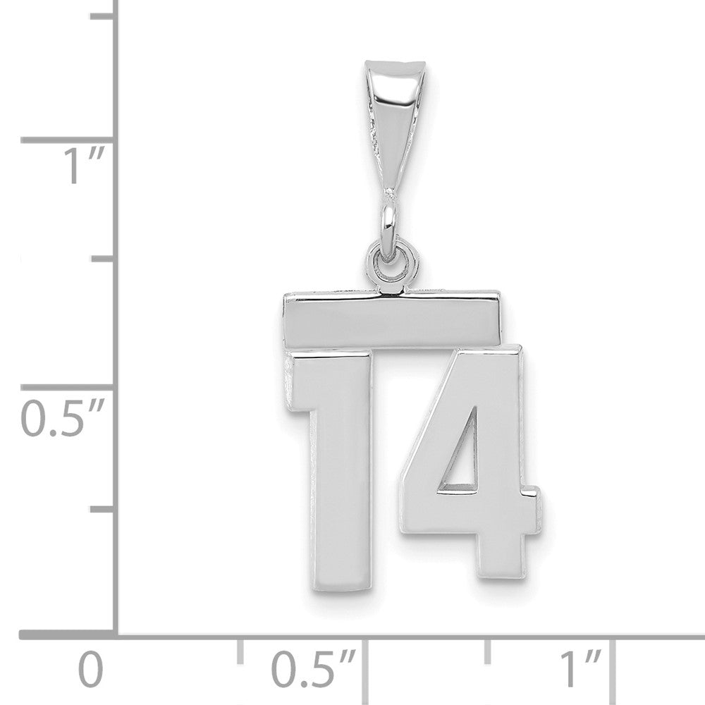 14kw Small Polished Number 14 Charm