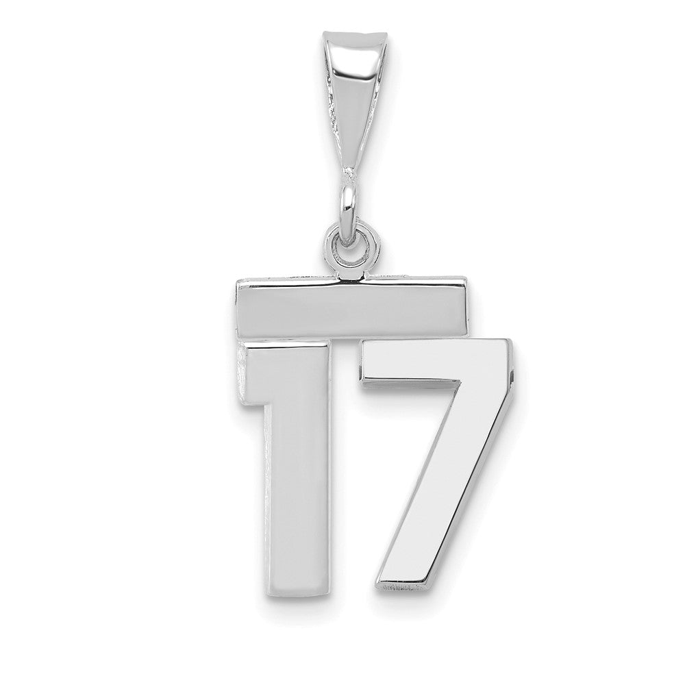 14kw Small Polished Number 17 Charm