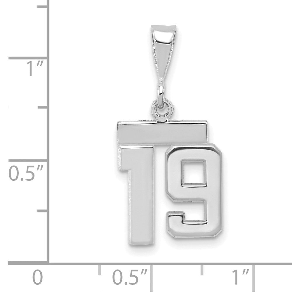 14kw Small Polished Number 19 Charm