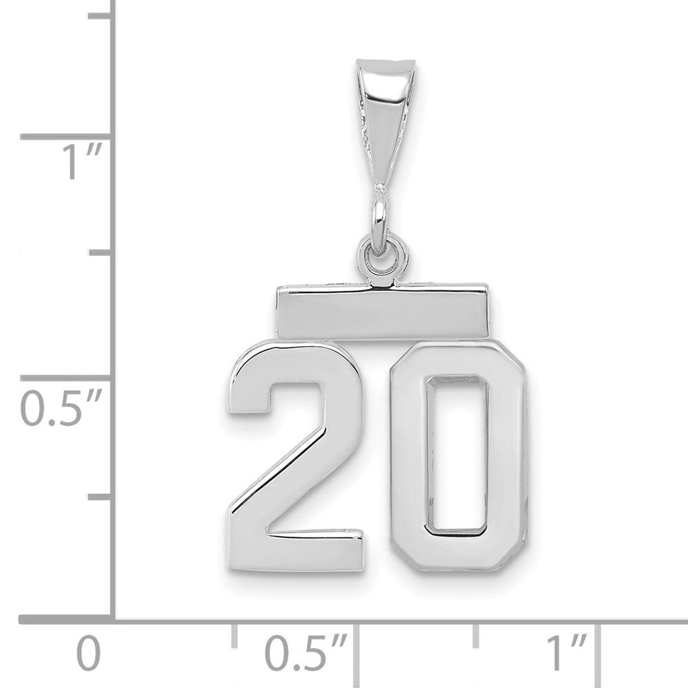14kw Small Polished Number 20 Charm