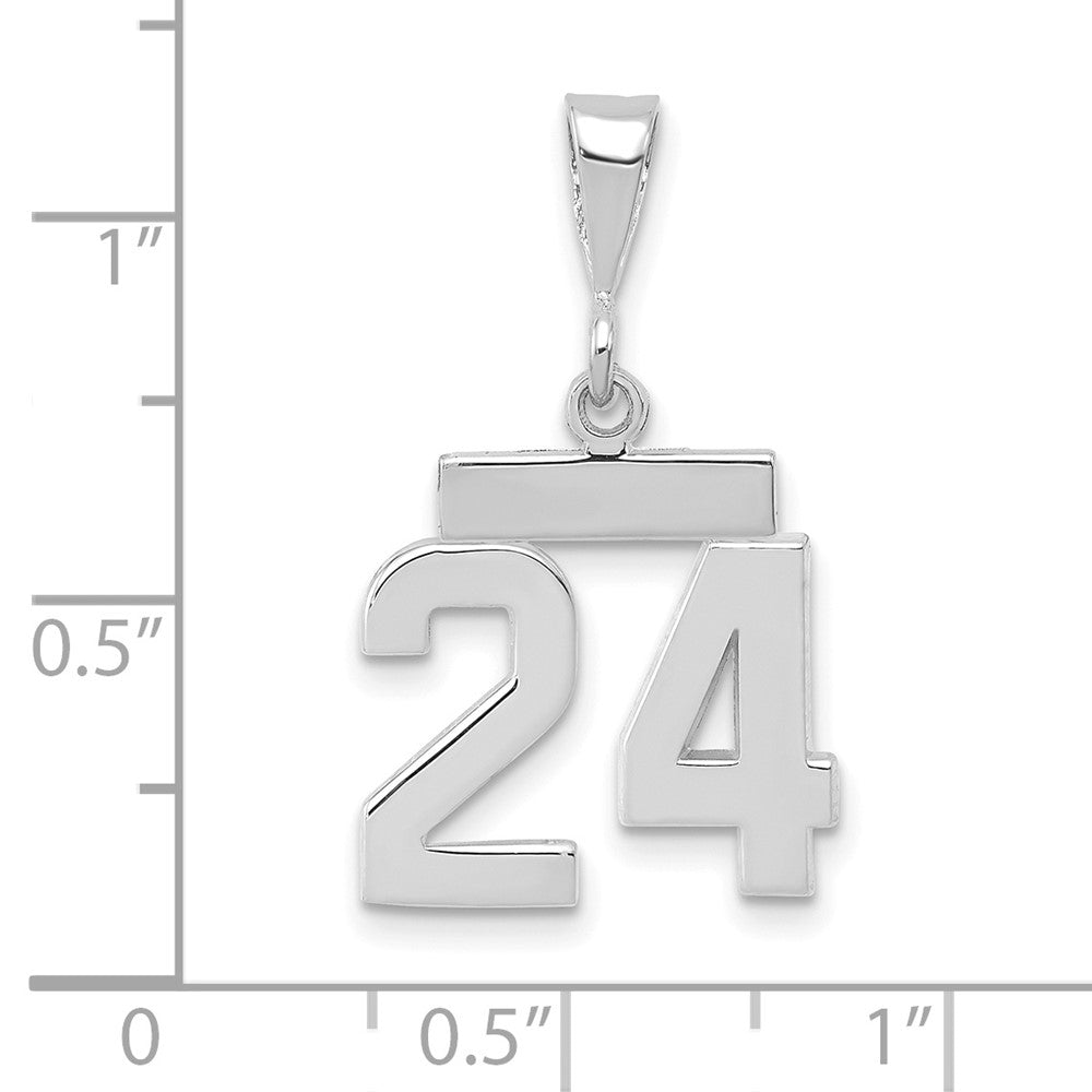 14kw Small Polished Number 24 Charm