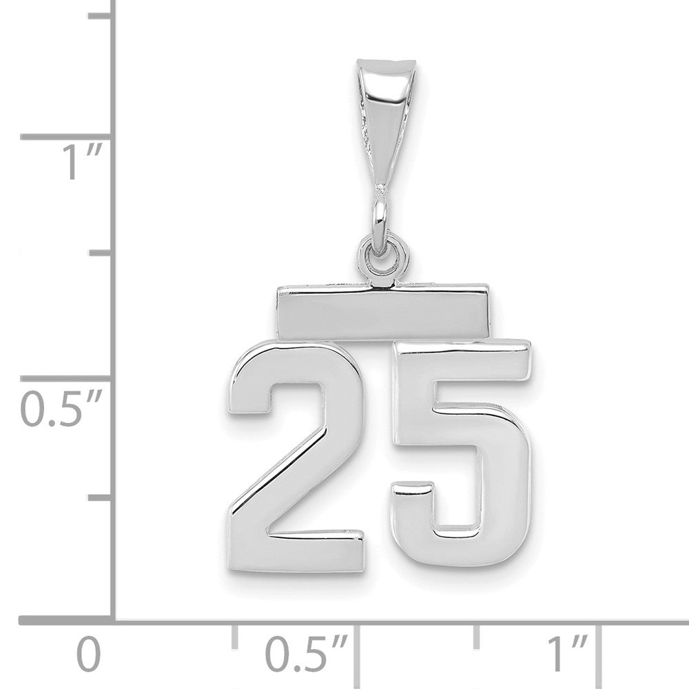 14kw Small Polished Number 25 Charm