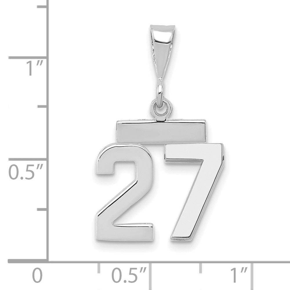14kw Small Polished Number 27 Charm