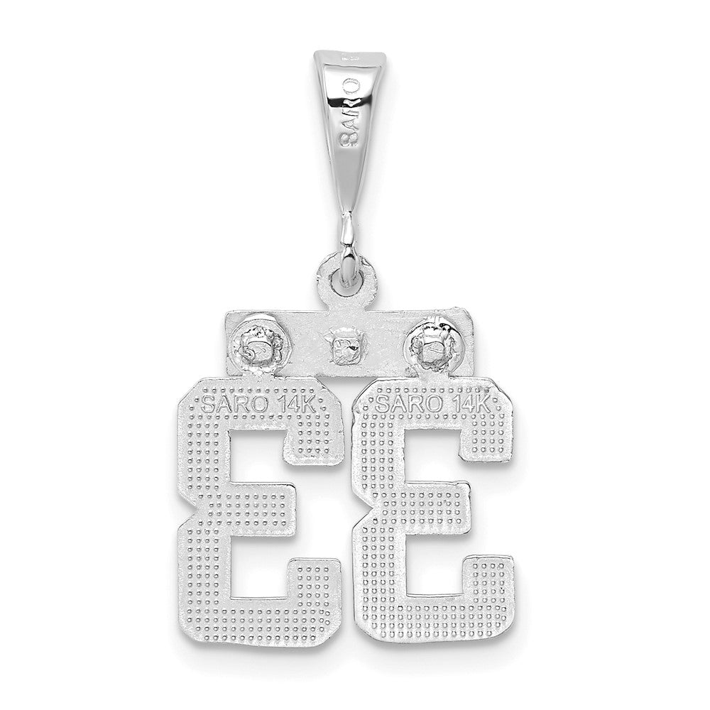 14kw Small Polished Number 33 Charm