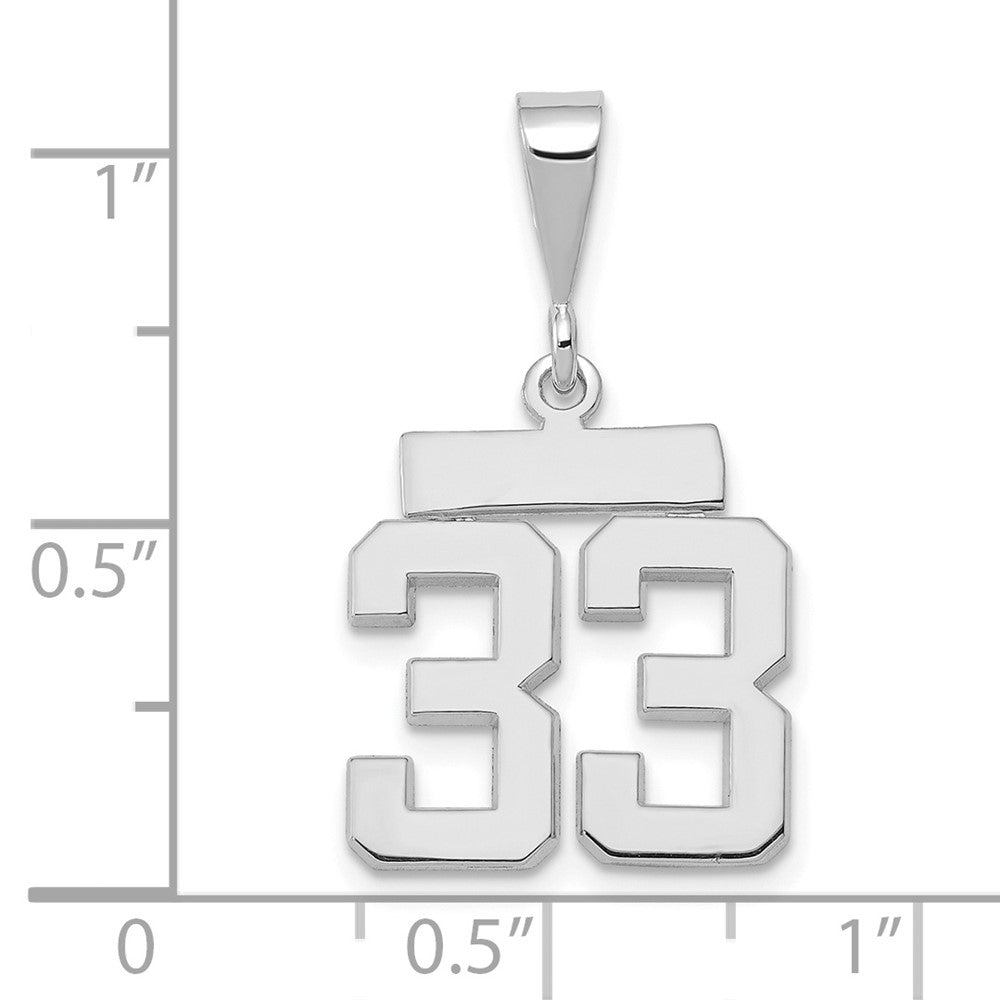 14kw Small Polished Number 33 Charm