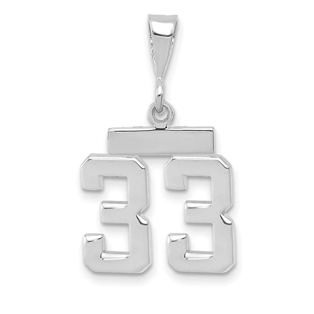 14kw Small Polished Number 33 Charm