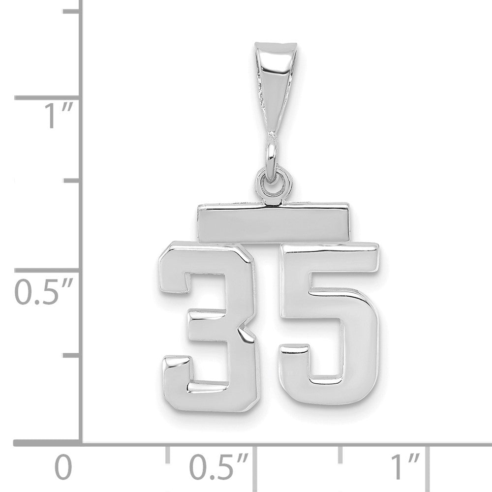 14kw Small Polished Number 35 Charm