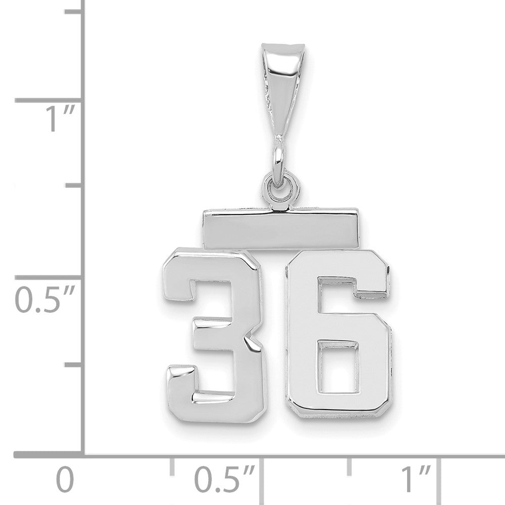 14kw Small Polished Number 36 Charm