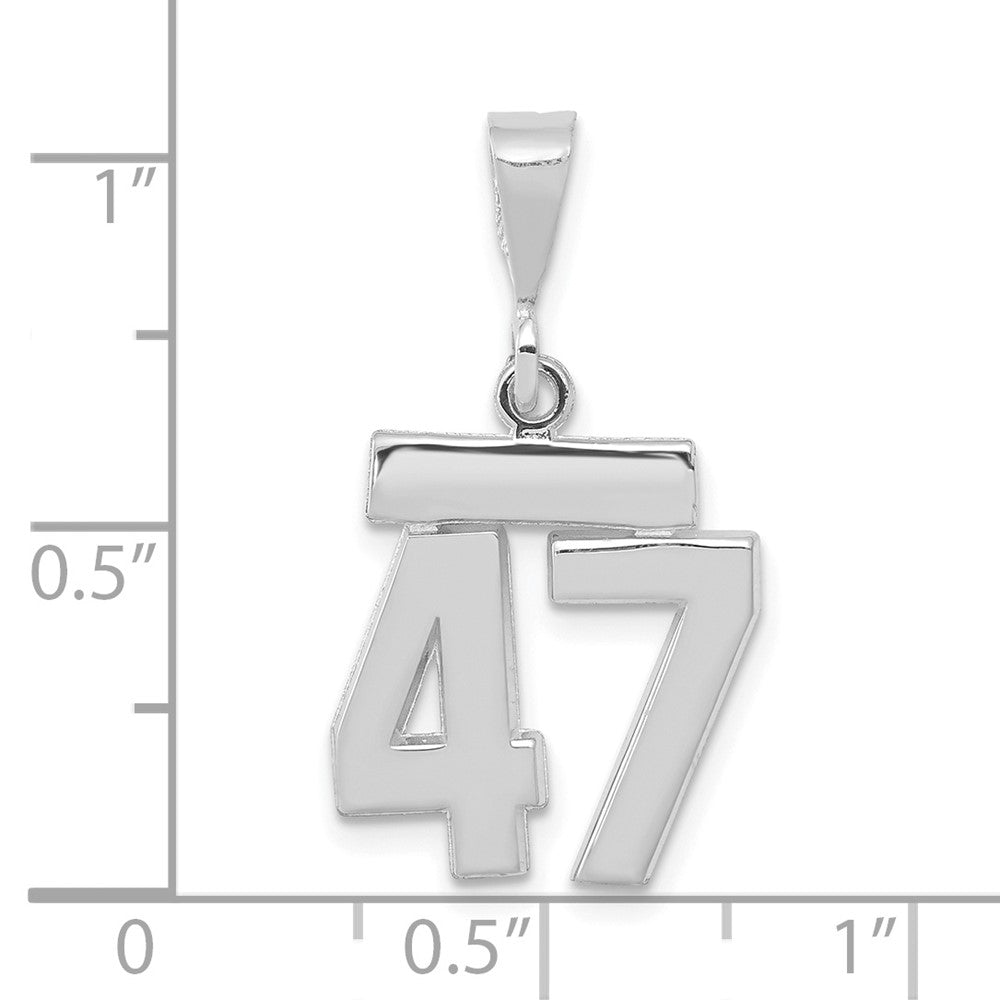 14kw Small Polished Number 47 Charm