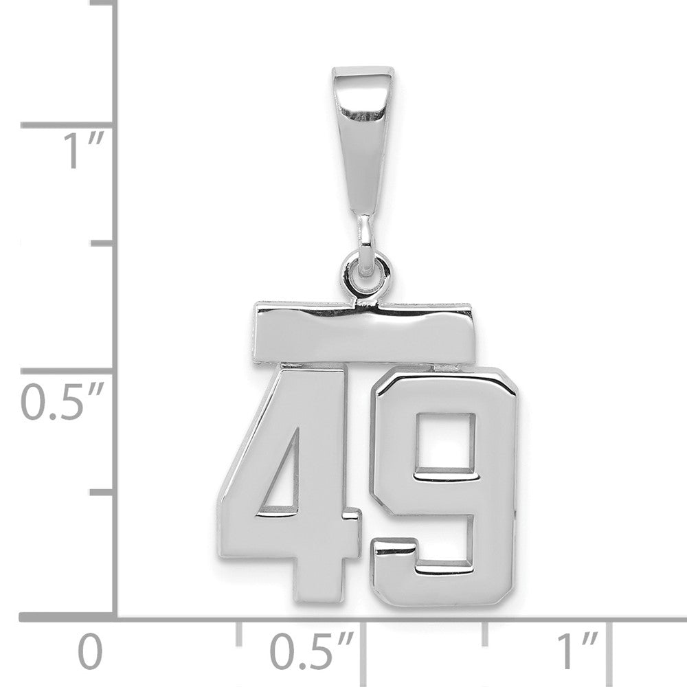14kw Small Polished Number 49 Charm